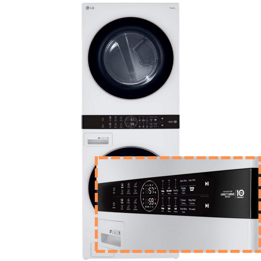 LG Front Load Stacked Unit Washer Dryer WKG101HWA LG Front Load Stacked Unit Washer Dryer WKG101HWA